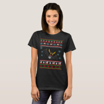 Camiseta fea del suéter del navidad del palo de