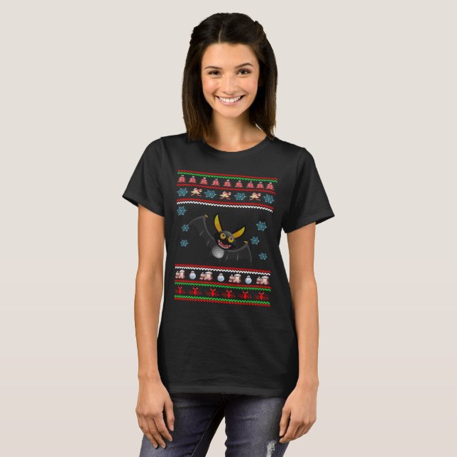 Camiseta fea del suéter del navidad del palo de (Anverso completo)