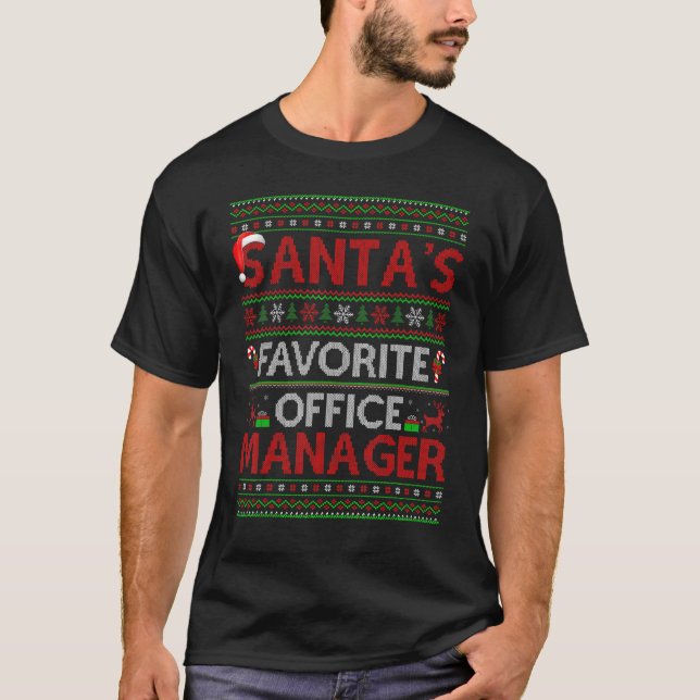 Camiseta Fea navidad iluminando al administrador de oficina (Anverso)