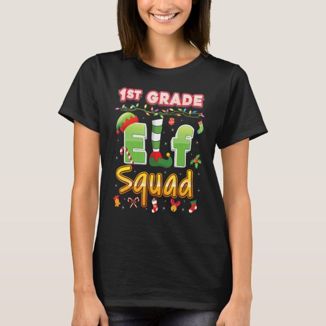 Camiseta Fea Navidad Squad de Duendes de 1er Grado (Anverso)