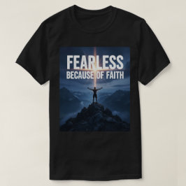 Camiseta  Fearless Because of Faith Christian Men’s T-Shirt