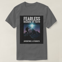 Camiseta  Fearless Because of Faith Christian Men’s T-Shirt