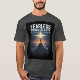Camiseta  Fearless Because of Faith Christian Men’s T-Shirt