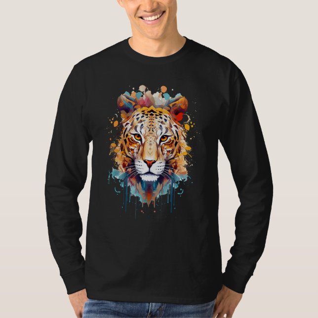 Camiseta Fearless Jaguar Face Big Cat Lover Print Art Graph (Anverso)