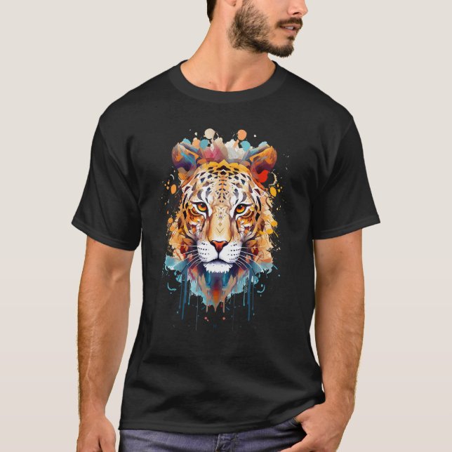 Camiseta Fearless Jaguar Face Big Cat Lover Print Art Graph (Anverso)
