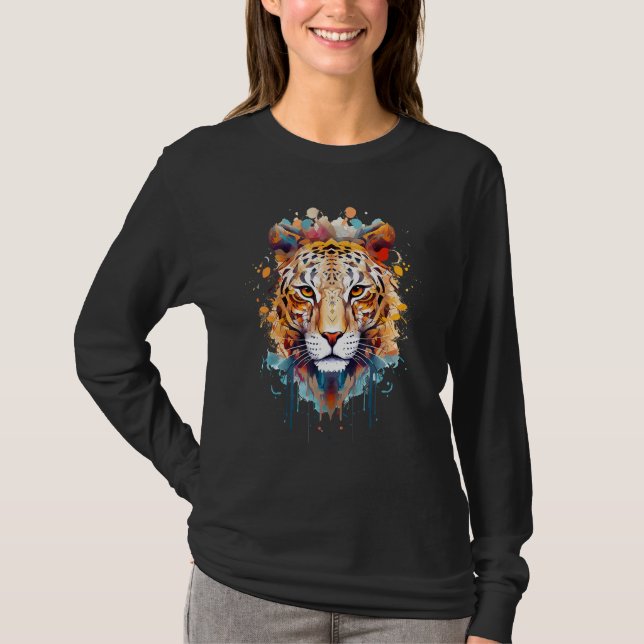 Camiseta Fearless Jaguar Face Big Cat Lover Print Art Graph (Anverso)