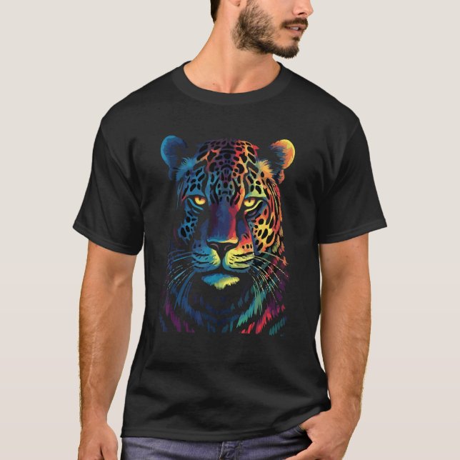 Camiseta Fearless Jaguar Face Big Cat  Print Graphic Design (Anverso)