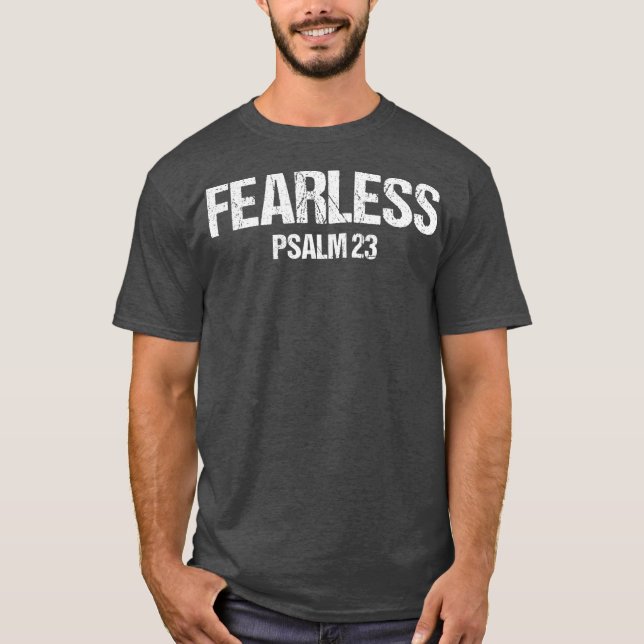 Camiseta Fearless Psalm 23 Bible Scripture Verse Gift (Anverso)