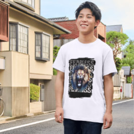 Camiseta Fearless Roar – Bold Lion Graphic Design