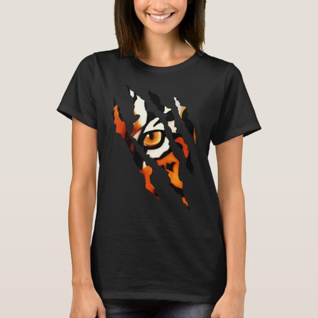 Camiseta Fearless Tiger Cat Eye Claw Silhouette (Anverso)