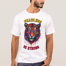 Fearless Tiger Head – Bold Colorful Paint T-Shirt
