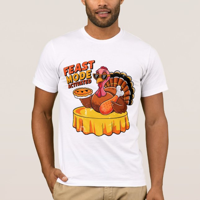 Camiseta Feast Mode Activated Funny Thanksgiving Turkey (Anverso)