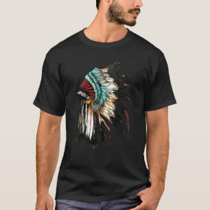 Camiseta Feather Headdress Ataque nativo indio americano