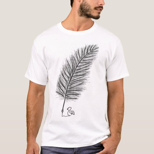 Camiseta Feather Quill la voz de los pensamientos y emocion (Anverso)