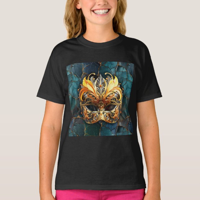 Camiseta Feathers Naranjas de la máscara de oro (Anverso)