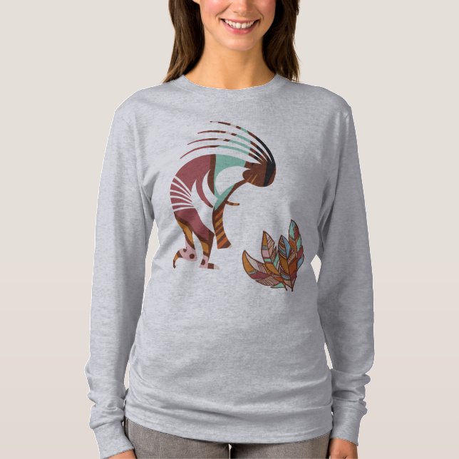 Camiseta Feathers y Kokopelli Southwest (Anverso)