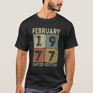 Camiseta Febrero 1977 Edición Limitada Outfit Retro 45Th Bd