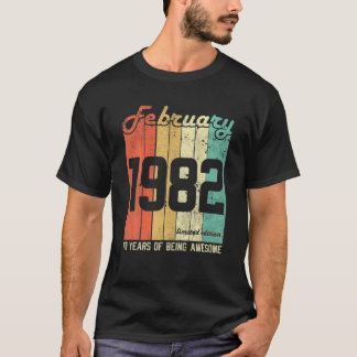 Camiseta Febrero 1982 Edición Limitada 40 Años Cumpleaños 4