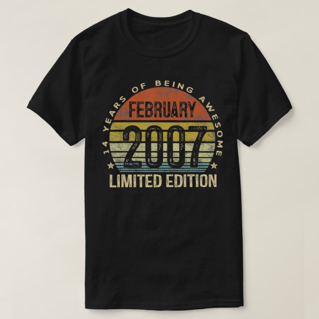 Camiseta Febrero 2007 Edición Limitada 14º cumpleaños 14 Añ (Diseño del anverso)