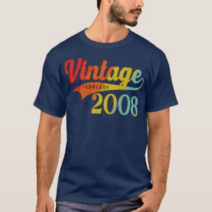 Camiseta Febrero 2008 Cumpleaños Vintage Febrero 2008 Aweso