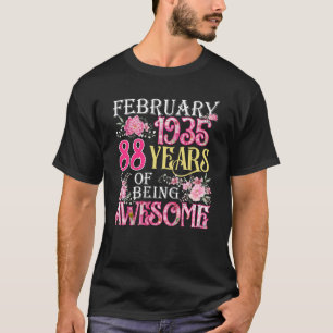 Camiseta Febrero Chica 1935 88º cumpleaños 88 años