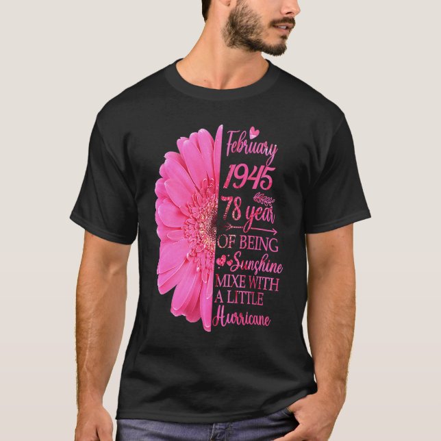 Camiseta Febrero Chica 1945 T 78 años 78º cumpleaños (Anverso)
