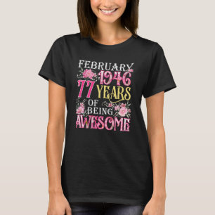 Camiseta Febrero Chica 1946 77º cumpleaños 77 años