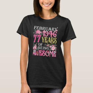 Camiseta Febrero Chica 1946 77º cumpleaños 77 años