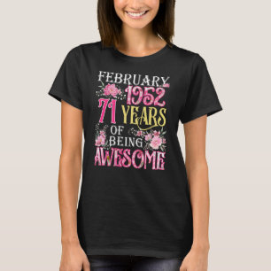Camiseta Febrero Chica 1952 71º cumpleaños 71 años