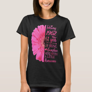 Camiseta Febrero Chica 1962 T 61 Años 61º cumpleaños
