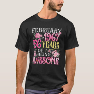 Camiseta Febrero Chica 1967 56º cumpleaños 56 años
