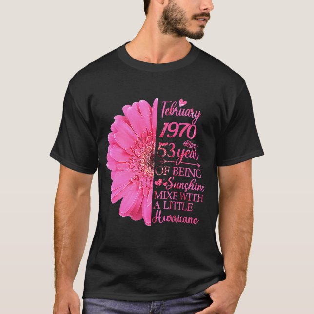 Camiseta Febrero Chica 1970 53 años 53 cumpleaños (Anverso)