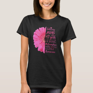 Camiseta Febrero Chica 1976 47 años 47 cumpleaños