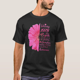 Camiseta Febrero Chica 1978 45 años 45 años cumpleaños