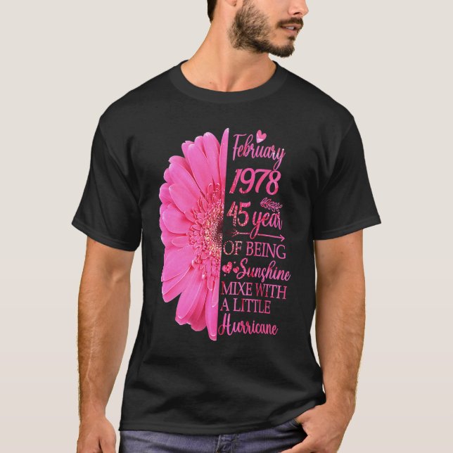 Camiseta Febrero Chica 1978 T 45 Años 45º cumpleaños (Anverso)