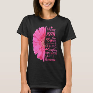 Camiseta Febrero Chica 1978 T 45 Años 45º cumpleaños