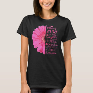 Camiseta Febrero Chica 1998 25 años 25 años cumpleaños