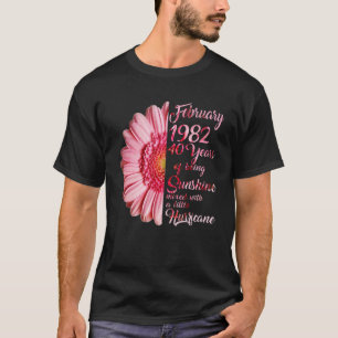 Camiseta Febrero Chica Hecho En 1982 40 Huracán Sunshine