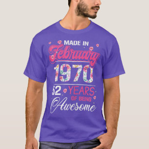 Camiseta Febrero Chicas Regalo de cumpleaños 1970 52 años