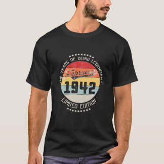 Camiseta Febrero De 1942 80 Años Cumpleaños 80 Años