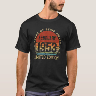 Camiseta Febrero de 1953 Vintage 70 años Retro 70th Birt