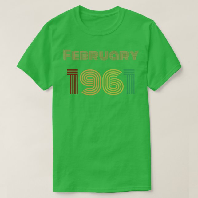 Camiseta Febrero de 1961 Diseño de cosecha de cumpleaños (Diseño del anverso)