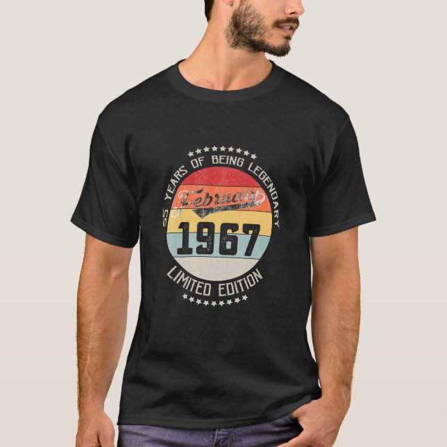 Camiseta Febrero De 1967 55º Cumpleaños 55 Años (Anverso)