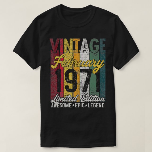 Camiseta Febrero de 1971 50th Birthday Gift Limited Edition (Diseño del anverso)
