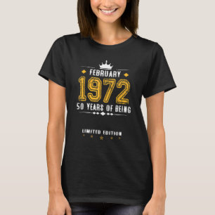 Camiseta Febrero De 1972 50 Años De Ser Maravilloso Limitad