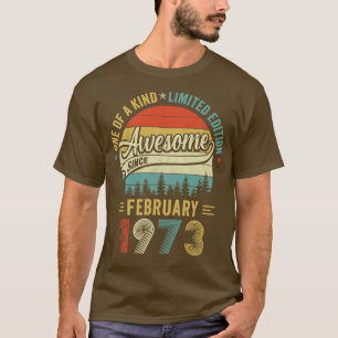 Camiseta Febrero de 1973 Vintage 50 años Retro 50º nacimien