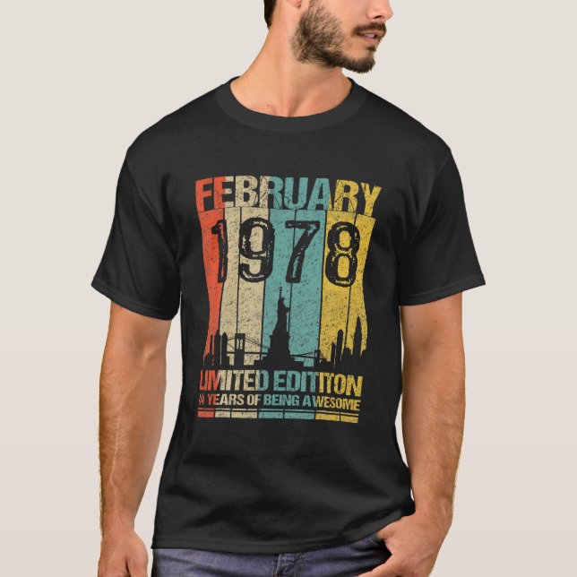 Camiseta Febrero De 1978 Edición Limitada 44 Años De Ser Aw (Anverso)