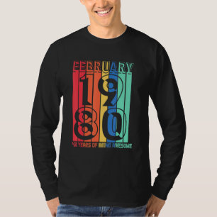 Camiseta Febrero De 1980 42 Años De Ser Una Vintage Increíb