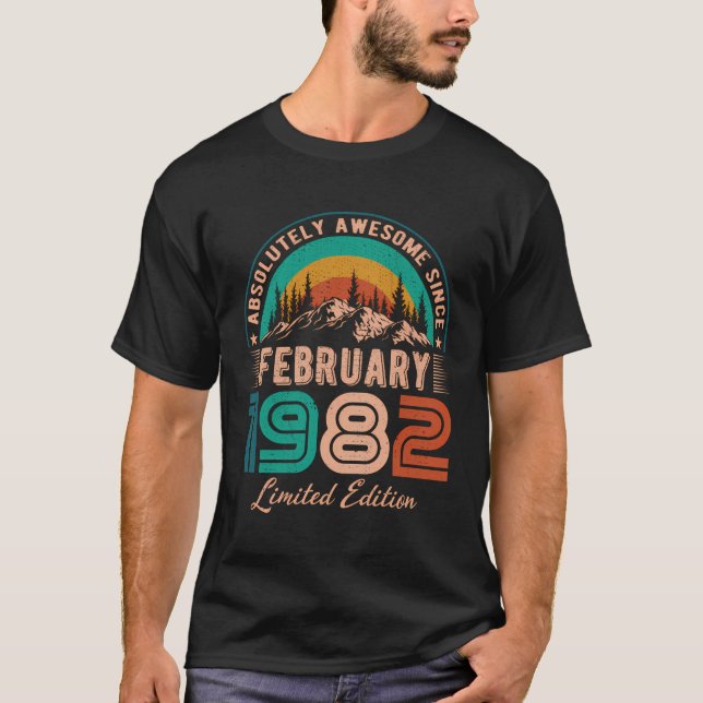 Camiseta Febrero de 1982 Cumpleaños Sorprendente Desde Febr (Anverso)