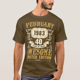 Camiseta Febrero De 1983 40 Años De Ser Una Ida Impresionan